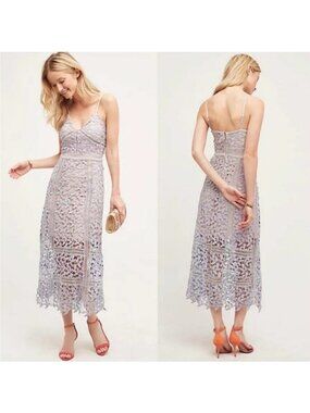 NWT Anthropologie Elliatt Tingle Midi Dress In Lilac Nude